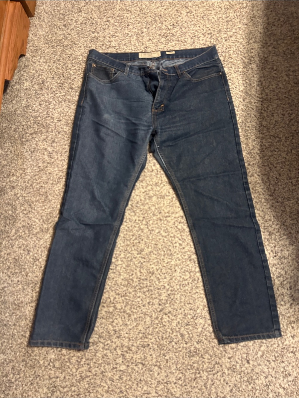 Mens Dark Blue Straight-Leg with Slim Jeans